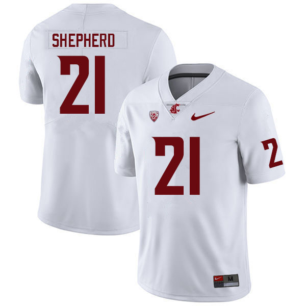 Washington State Cougars #21 Adrian Shepherd College Football Jerseys Sale-White